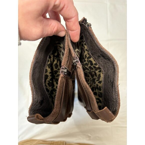 DIANA Dark Brown strappy leather boots - Picture 4 of 14